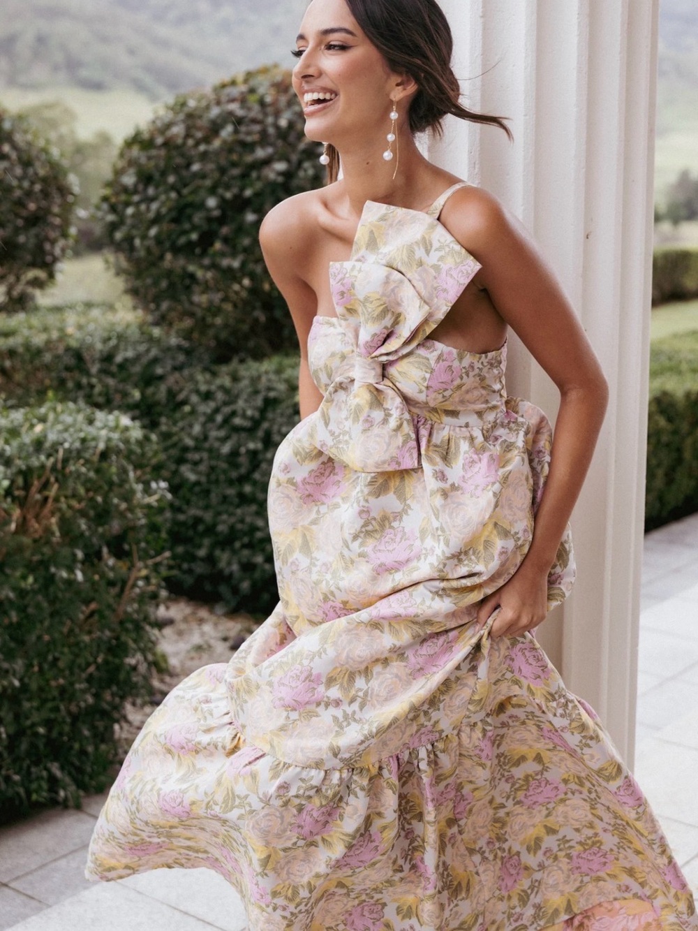 Petal & Pup Blush Floral One-Shoulder Maxi Dress - Picture 2 of 7